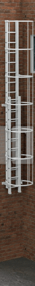 Drop-down ladder Animation of a drop-down sliding ladder counterbalanced with counterweights for a smooth opening.